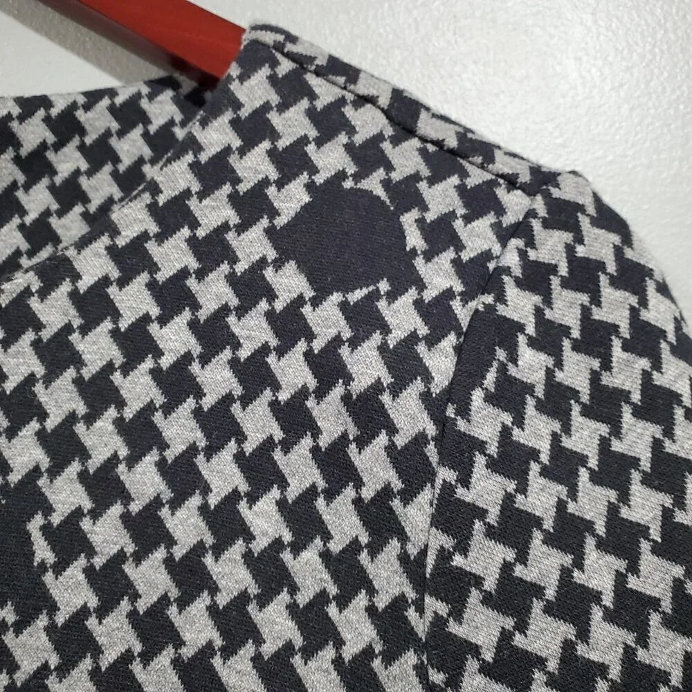 Talbots Womens Black Gray Polka Dot 3/4 Bell Sleeve Sheath Dress NWT Sz 6
